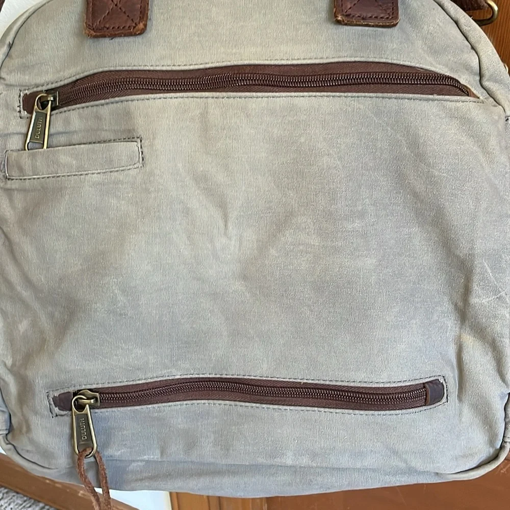 Duluth Trading Co Leather and Canvas Messenger/Laptop Bag